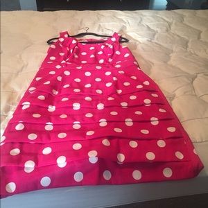 Pink and white polkadot dress